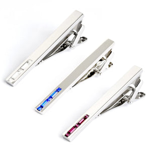 Crystal Purple Tie Clip for Men Wedding Gift