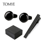 Formal Business Dress Shirt Cuff Links with Tie Clip Set