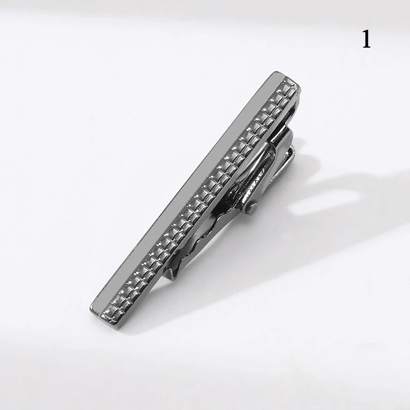 Slotted Tie Clip Metal Necktie Business Jewelry Gift Wedding Accessories