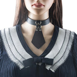 Leather Choker Necklace Bondage Gothic Belt Punk Rock Accessory