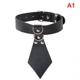 Leather Choker Necklace Bondage Gothic Belt Punk Rock Accessory