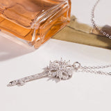 925 Silver Key Diamond Necklace High-End Craftsmanship