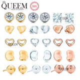 S925 Sterling Silver Zircon Peas Earrings Female Jewelry Craftsmanship