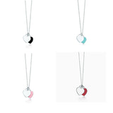 Tifine 925 Sterling Silver Double Heart Pendant Necklace, Holiday Gift