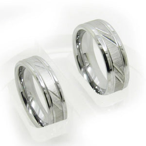 Tigarde 6mm 8mm Tungsten Carbide Ring Wedding Band Silver