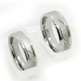 Tigarde 6mm 8mm Tungsten Carbide Ring Wedding Band Silver