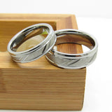 Tigarde 6mm 8mm Tungsten Carbide Ring Wedding Band Silver