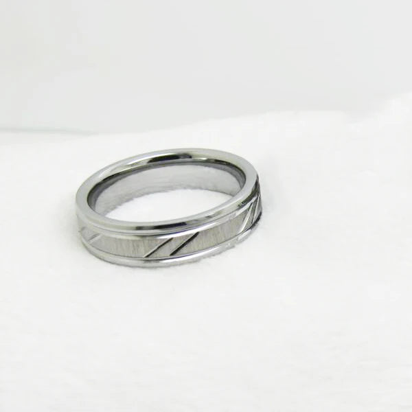 Tigarde 6mm 8mm Tungsten Carbide Ring Wedding Band Silver