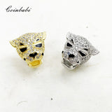 925 Silver Tiger Beads with High Zircon Stones