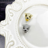 925 Silver Tiger Beads with High Zircon Stones