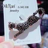Rhinestone Leopard Brooch for Women Jewelry