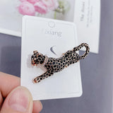 Rhinestone Leopard Brooch for Women Jewelry