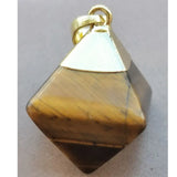 Tiger Eye Aventurine Opal Carnelian Hexagon Pendant Bead