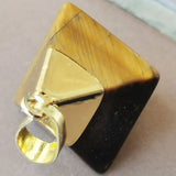 Tiger Eye Aventurine Opal Carnelian Hexagon Pendant Bead
