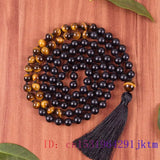 Tiger Eye Beaded Bracelet for Women 108 Amulet Talismans Necklace