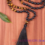 Tiger Eye Beaded Bracelet for Women 108 Amulet Talismans Necklace