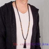 Tiger Eye Beaded Bracelet for Women 108 Amulet Talismans Necklace