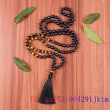 Tiger Eye Beaded Bracelet for Women 108 Amulet Talismans Necklace