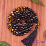 Tiger Eye Bead Bracelet Vintage Agate Bead Amulet Natural Gemstone Necklace