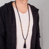 Tiger Eye Bead Bracelet Vintage Agate Bead Amulet Natural Gemstone Necklace