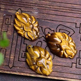 Tiger Eye 9 Tailed Fox Pendant Necklace Chinese Jade Amulet Charm