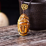 Tiger Eye GuanYin Pendant Buddha Necklace For Men Women