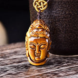 Tiger Eye GuanYin Pendant Buddha Necklace For Men Women