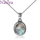 Tiger Eye Stone Pendant Necklace Labradorite Moonstone Jewelry
