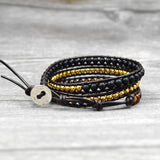 Tiger Eye Stone with Copper Beads Wrap Bracelet