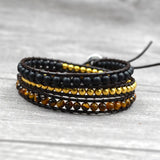 Tiger Eye Stone with Copper Beads Wrap Bracelet