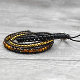 Tiger Eye Stone with Copper Beads Wrap Bracelet