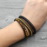Tiger Eye Stone with Copper Beads Wrap Bracelet