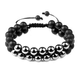 Tiger Eyes Healing Stone Bracelet Adjustable Rope Double Row Men Bracelet