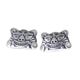 925 Silver Tiger Head Mini Stud Earrings for Women Men