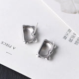925 Silver Tiger Head Mini Stud Earrings for Women Men