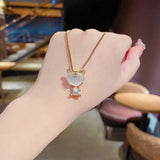 Tiger Necklace Female Niche Cat's Eye Pendant Sweater Chain
