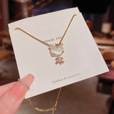 Tiger Necklace Female Niche Cat's Eye Pendant Sweater Chain