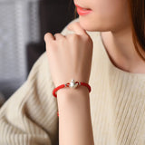 Tiger Red String Bracelet 925 Silver Zodiac Agate Beads Rope Women Gift