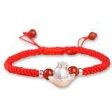 Tiger Red String Bracelet 925 Silver Zodiac Agate Beads Rope Women Gift