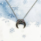 Tiger Tooth Necklace 925 Silver Chain Zircon Stones Fine Jewelry Vintage Gift