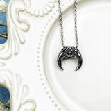 Tiger Tooth Necklace 925 Silver Chain Zircon Stones Fine Jewelry Vintage Gift