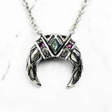 Tiger Tooth Necklace 925 Silver Chain Zircon Stones Fine Jewelry Vintage Gift