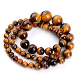 Tiger Eye Gemstone Round Beads Necklace for Women