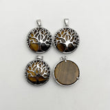 Tiger Eye Stone Tree of Life Necklace Pendant for Jewelry Making