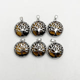 Tiger Eye Stone Tree of Life Necklace Pendant for Jewelry Making