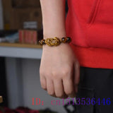 Tiger Eye Stone Pixiu Beads Bracelet Hand knotting Bangle