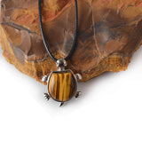 Tiger Eye Turtle Necklace Natural Crystal Semi Precious Stones