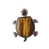 Tiger Eye Turtle Necklace Natural Crystal Semi Precious Stones