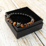 Tiger Eye Beads Bracelet Wolf Bracelet Stone Pulseras Pulseira