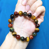 Tiger Eye Stone Bracelet Colorful Crystal Red Yellow